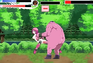 Cute pink haired girl having sex with big bestial man in guild meister act anime game