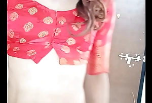 Wearing my step old lady sexy saree