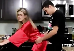 Young Son Fucks his Hot Mom in the Cookhouse