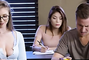 Bright chubby tits student Lena Paul said with the addition of fucking in class