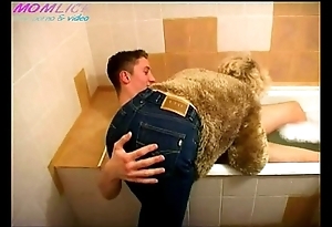 Momlick.com of age drilled lad in bathroom