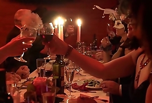 Of age swingers dining coupled with feasting