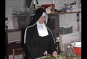 German nun fucked right into an asshole back kitchen